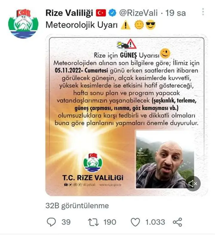 Rize Valiliği’nden Yeni Yıl ve Şehitler İçin Anlamlı Mesajlar